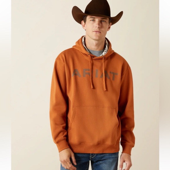 ARIAT MEN'S ADOBE STITCH SHIELD LOGO HOODIE NWT Size M - Picture 1 of 3